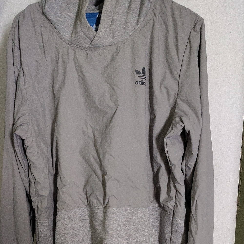 Adidas Gray Lightweight Windbreaker Performance Jacket Size Medium - Picture 2 of 7